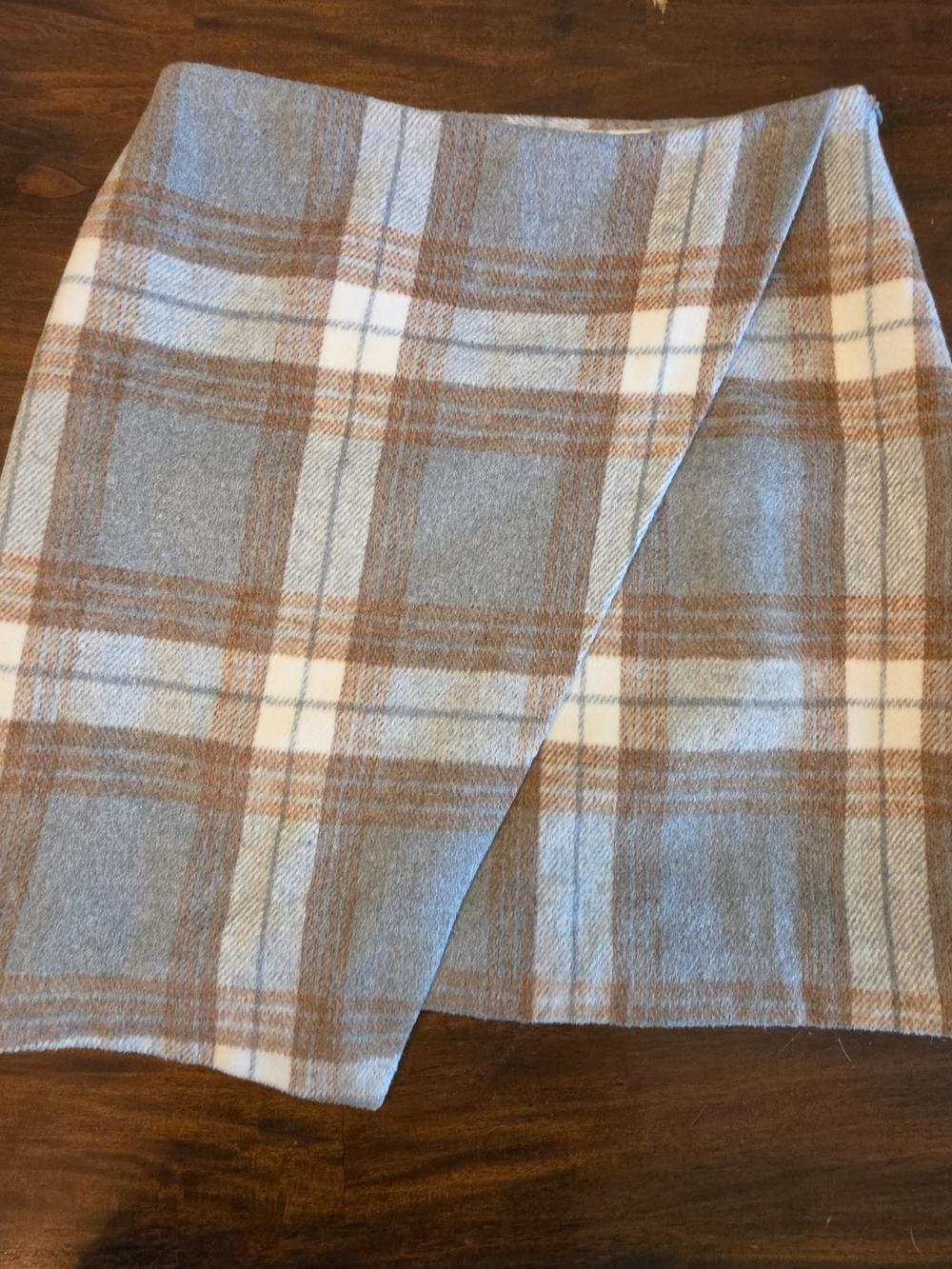 Bagatelle Collection Plaid Faux Wrap Mini Skirt